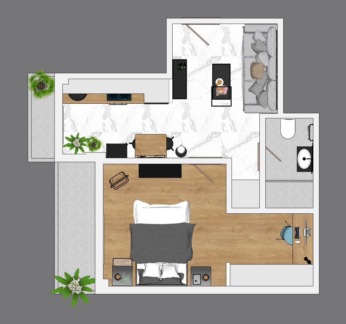 Apartment renovation | Αg.Triada | 45 sq.m. | 1st floor